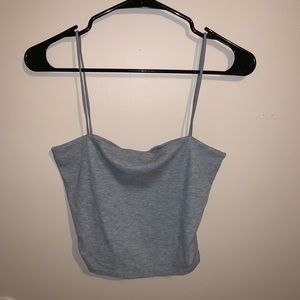 Grey box cropped tank top